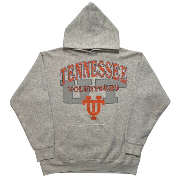 VTG 90's Logo 7 Tennesse Volunteers Gray Orange Graphic Pullover Hoodie SZ L - Picture 1 of 3